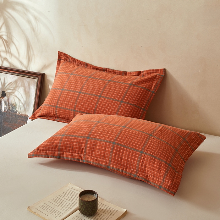 91家纺网 家纺一手货源 找家纺 锦尚坊被芯馆 2026新款100%纯棉色织绣边100%棉花夏被全棉夏凉被空调春秋被买家秀+V 品味--橘色