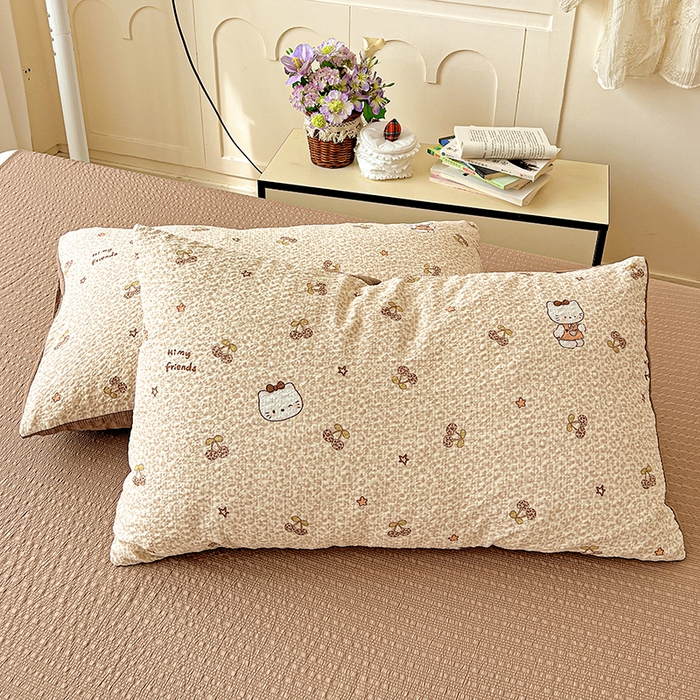 91家纺网 家纺一手货源 找家纺 一比一 2026春夏新款泡芙棉泡芙纱印花四件套-简单款 豹纹KT