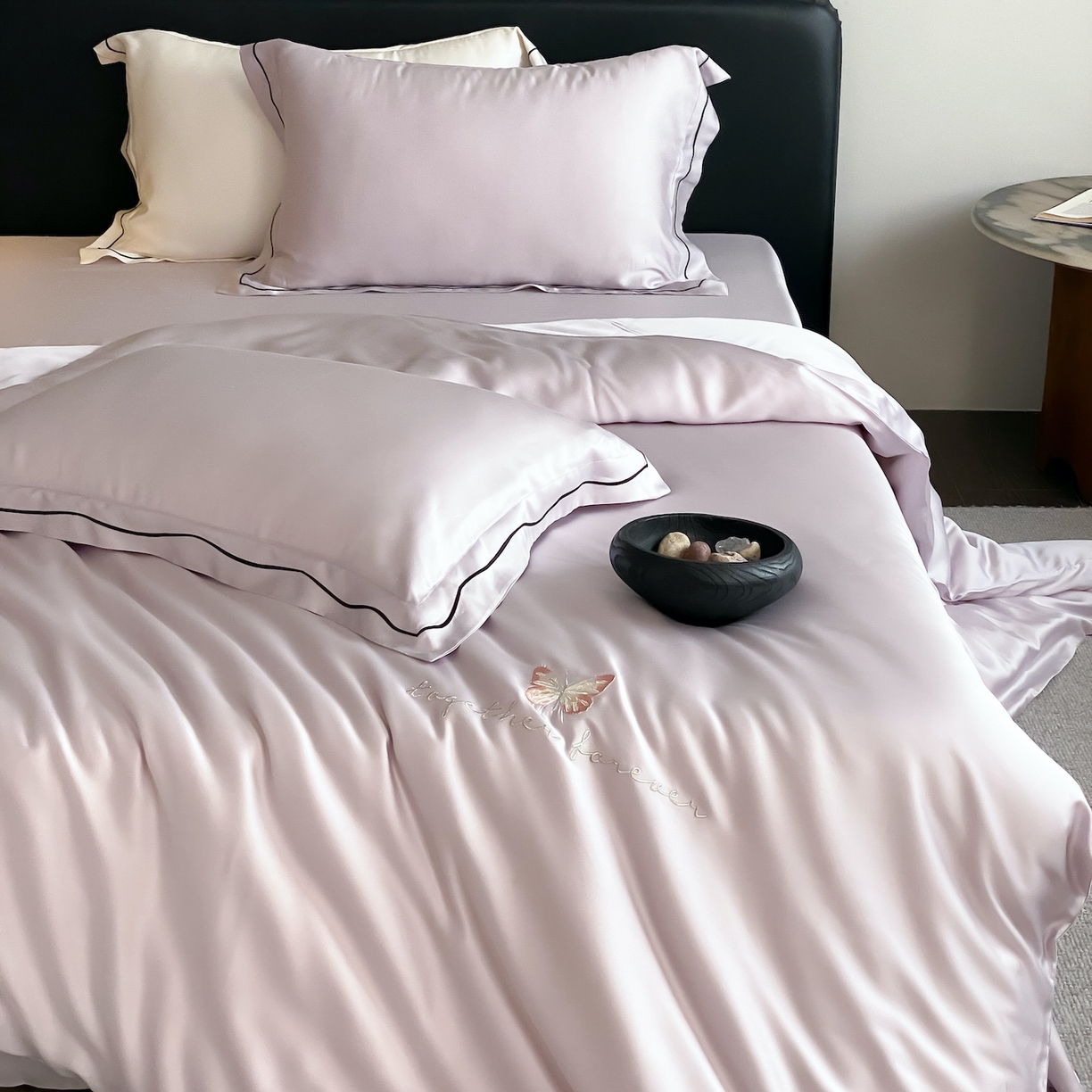 91家纺网 家纺一手货源 找家纺 FORTWO家纺原创设计（FOR TWO家纺） 2026新款兰精天丝绣被套单被套被套单件 秘境-紫