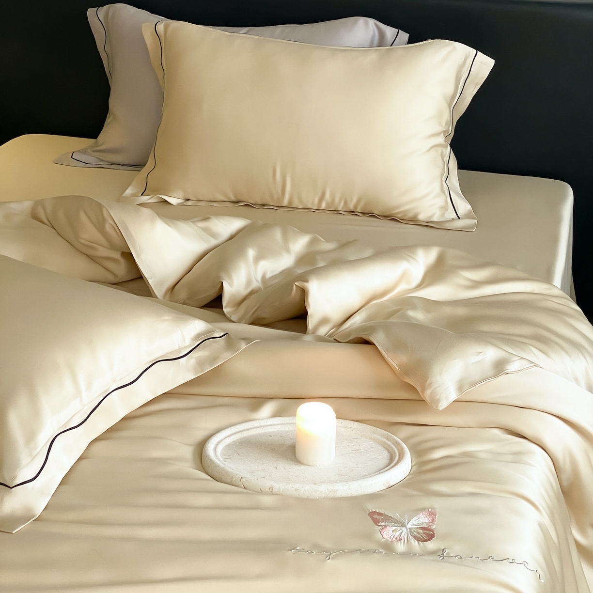 91家纺网 家纺一手货源 找家纺 FORTWO家纺原创设计（FOR TWO家纺） 2026新款兰精天丝绣被套单被套被套单件 秘境-香槟