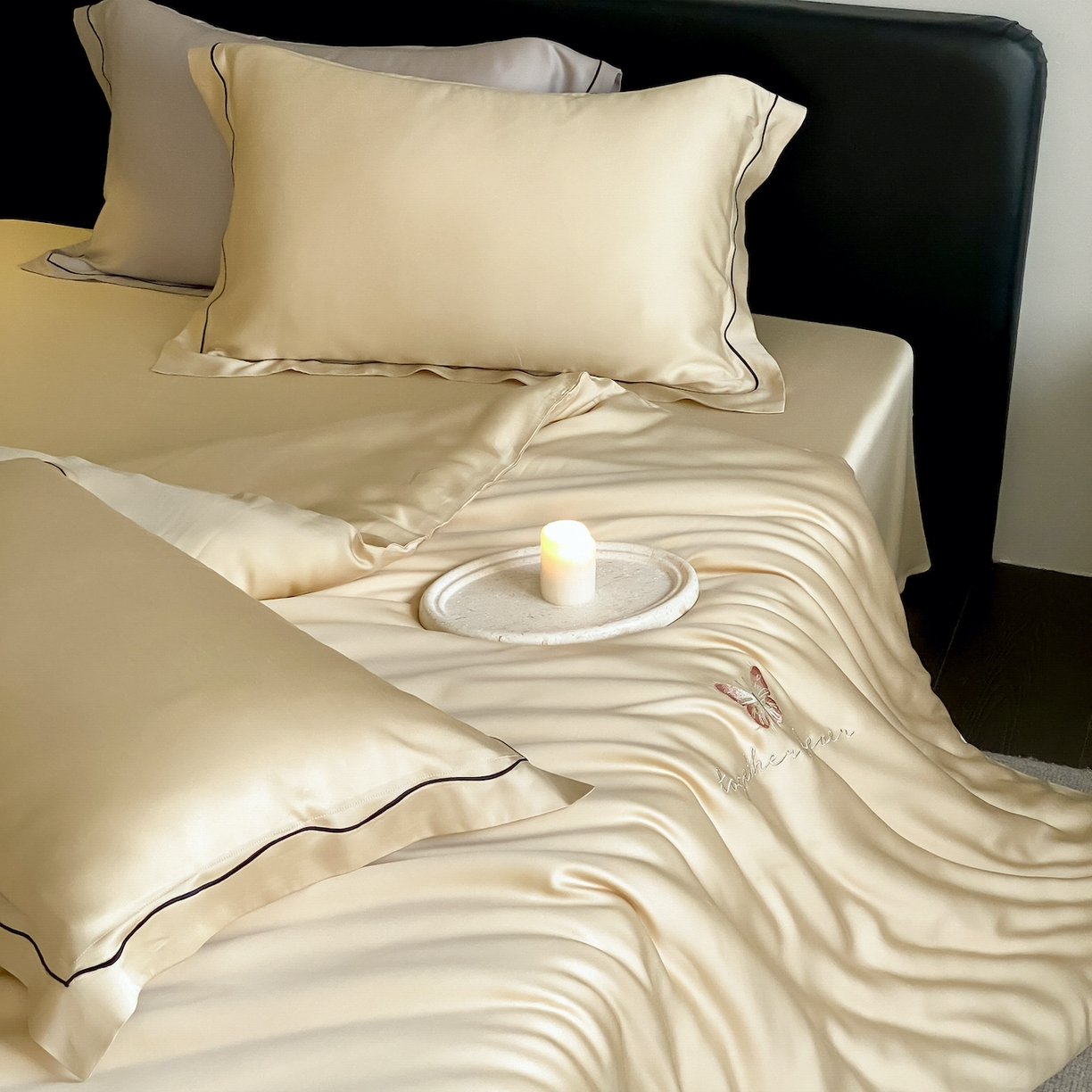 91家纺网 家纺一手货源 找家纺 FORTWO家纺原创设计（FOR TWO家纺） 2026新款兰精天丝绣被套单被套被套单件 秘境-香槟