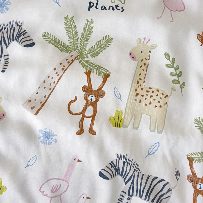 91家纺网 家纺一手货源 找家纺 十九色 2026新款50莱赛尔卡通印花儿童夏被同款枕头枕芯 大草原