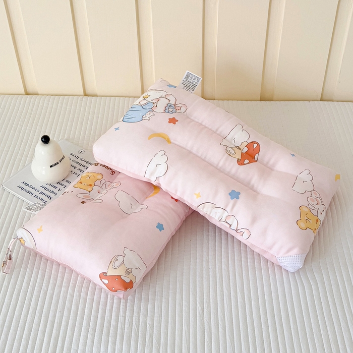 91家纺网 家纺一手货源 找家纺 十九色 2026新款50莱赛尔卡通印花儿童夏被同款枕头枕芯 瞌睡兔