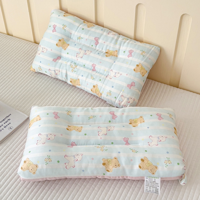 十九色 2026新款50莱赛尔卡通印花儿童夏被同款枕头枕芯 领结熊