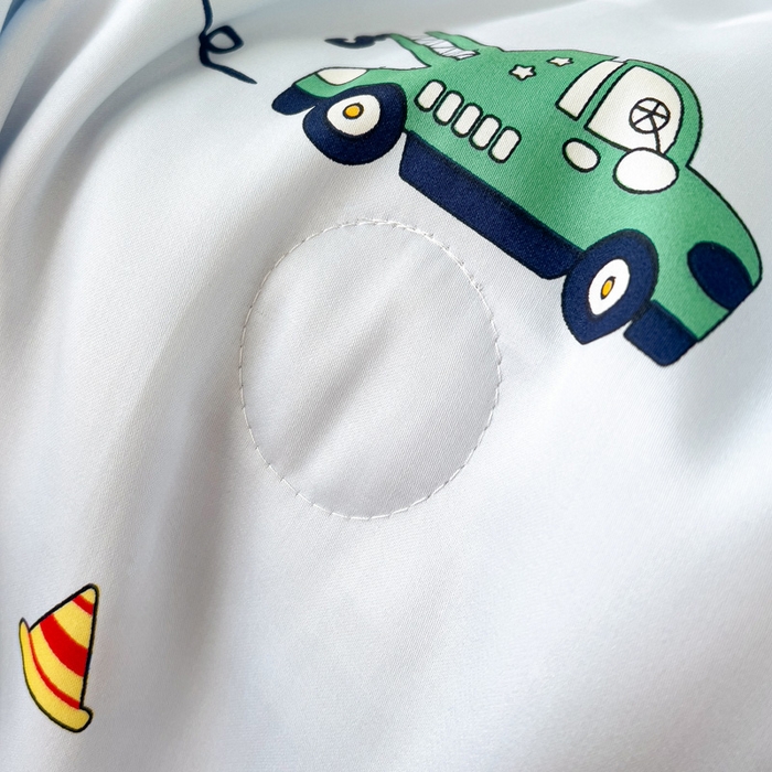 91家纺网 家纺一手货源 找家纺 十九色 2026新款50莱赛尔卡通印花儿童夏被同款枕头枕芯 汽车家族