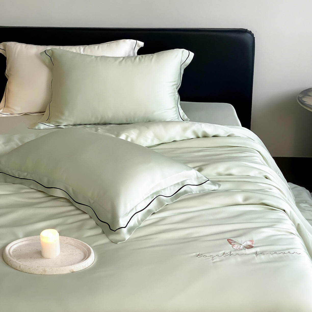 FORTWO家纺原创设计（FOR TWO家纺） 2026新款兰精天丝绣枕套单枕套枕套单件 秘境-绿