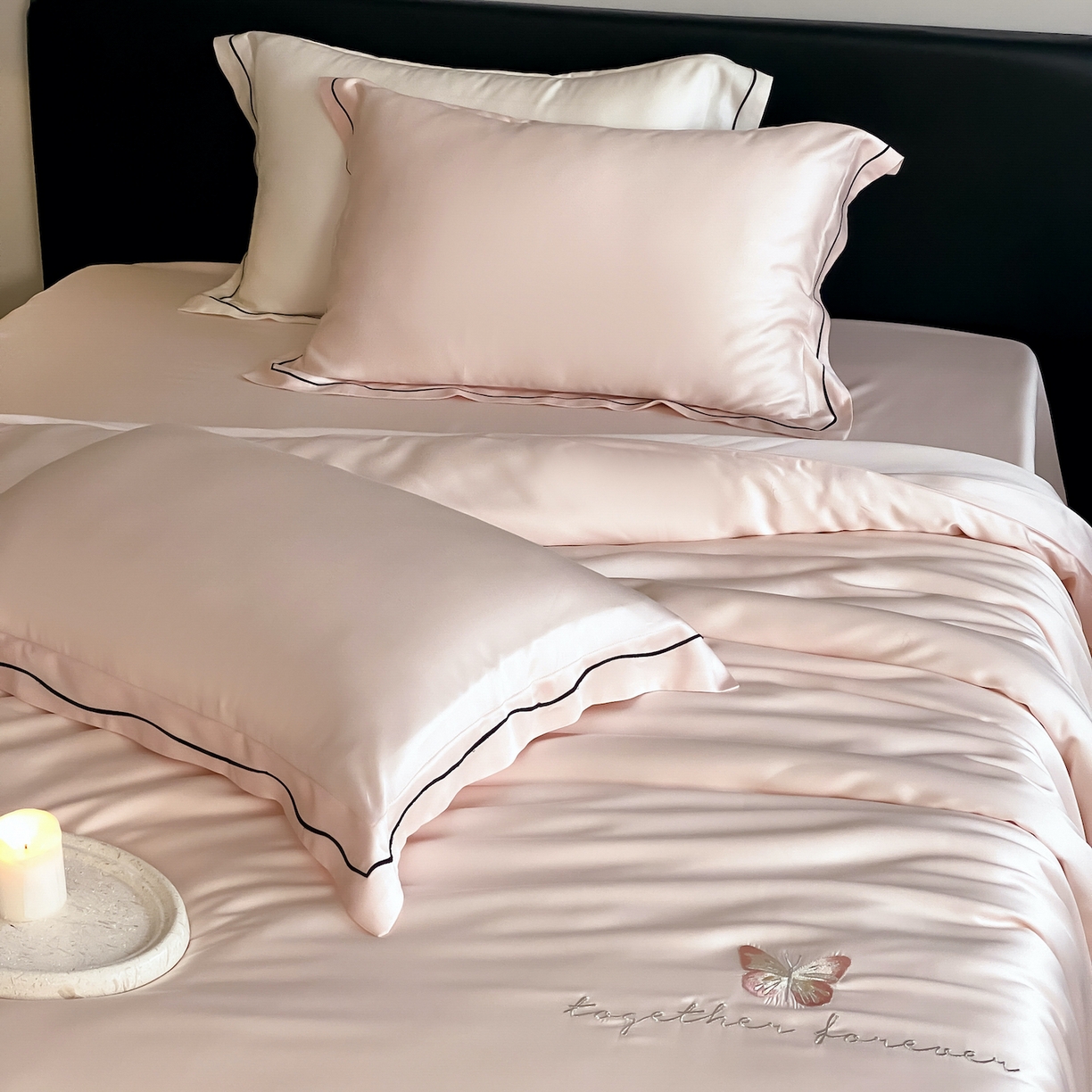 FORTWO家纺原创设计（FOR TWO家纺） 2026新款兰精天丝绣枕套单枕套枕套单件 秘境-粉