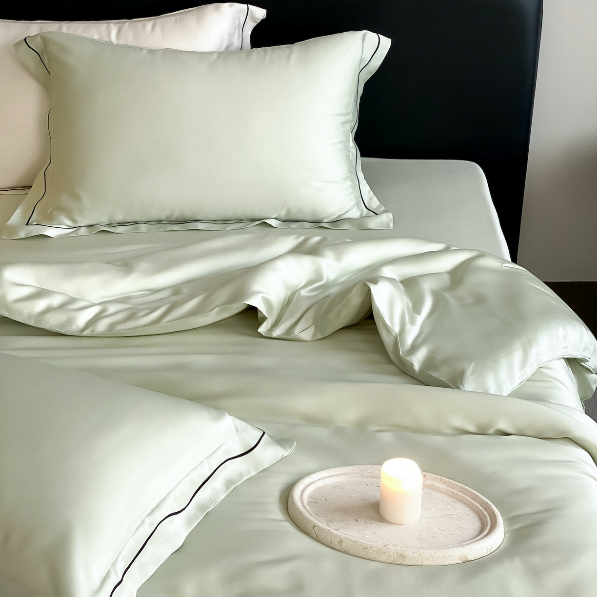 91家纺网 家纺一手货源 找家纺 FORTWO家纺原创设计（FOR TWO家纺） 2026新款兰精天丝绣花床单单床单床单单件 秘境-绿