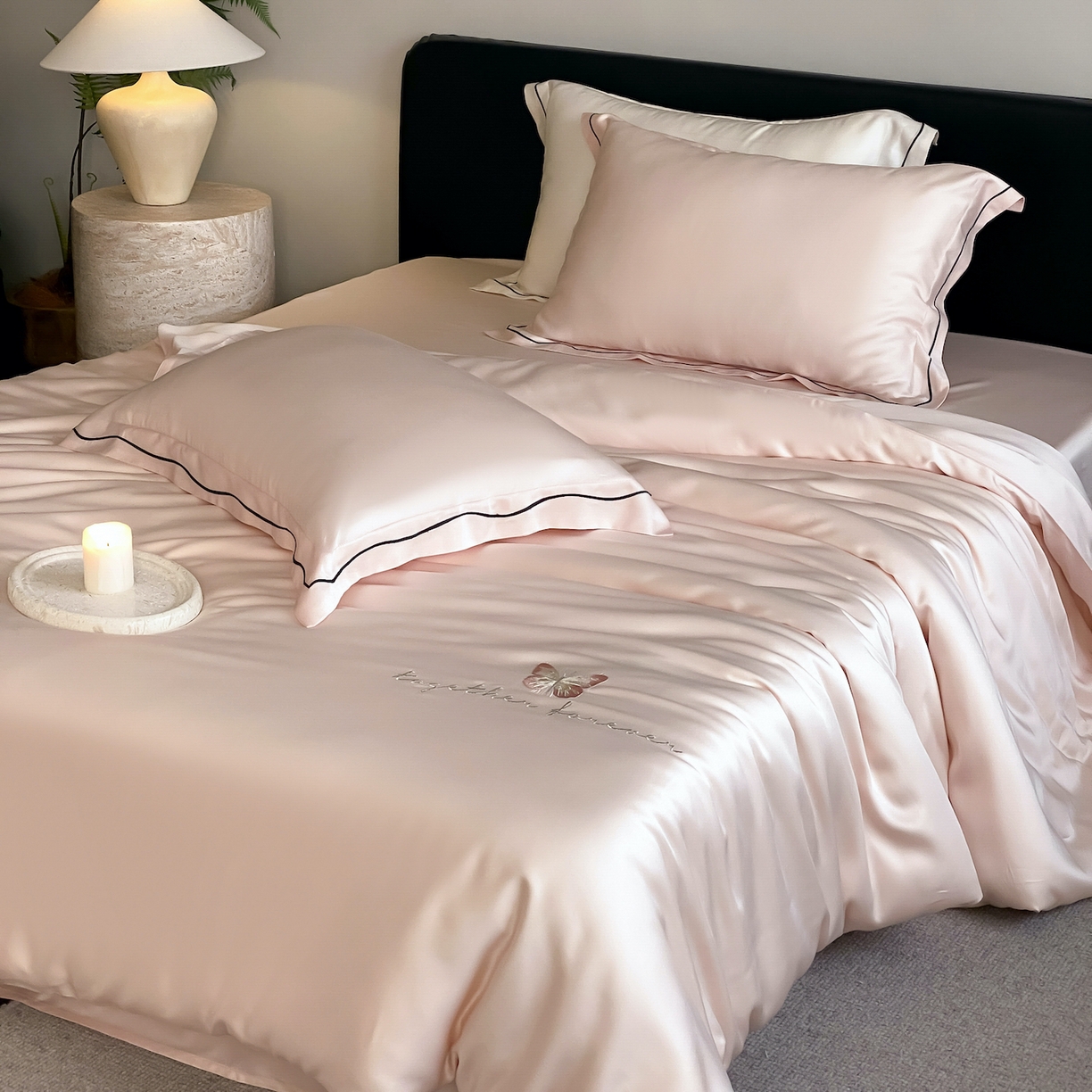 FORTWO家纺原创设计（FOR TWO家纺） 2026新款兰精天丝绣花床单单床单床单单件 秘境-粉