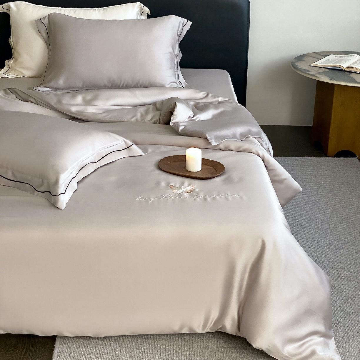 FORTWO家纺原创设计（FOR TWO家纺） 2026新款兰精天丝绣花四件套 秘境-灰