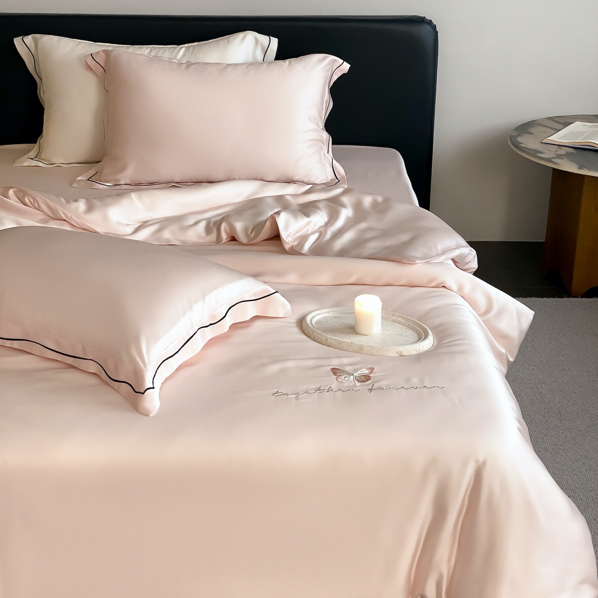 FORTWO家纺原创设计（FOR TWO家纺） 2026新款兰精天丝绣花四件套 秘境-粉