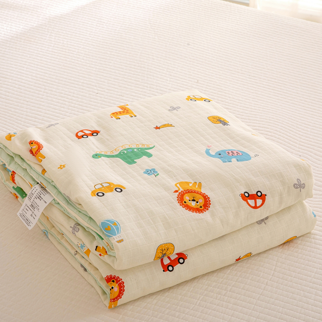 91家纺网 家纺一手货源 找家纺 十九色 2026春夏新款全棉华夫格纱布凉感防踢被拥抱被夏被夏凉被空调被 萌宠车旅