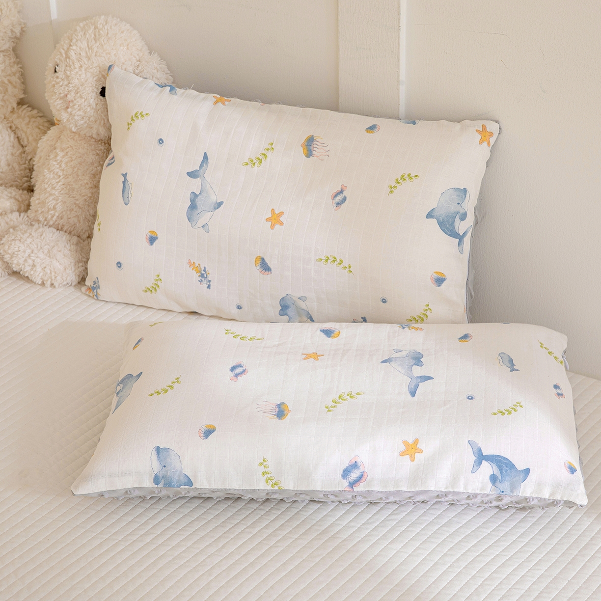 91家纺网 家纺一手货源 找家纺 十九色 2026春夏新款全棉华夫格纱布凉感防踢被拥抱被夏被夏凉被空调被 小海豚