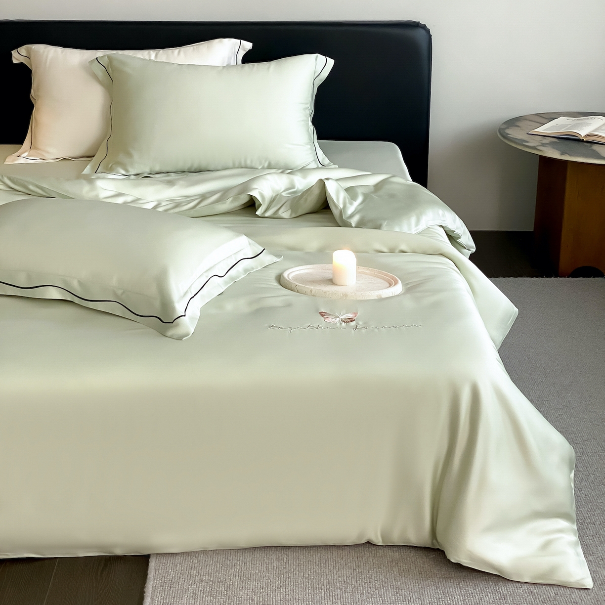 FORTWO家纺原创设计（FOR TWO家纺） 2026新款兰精天丝绣花四件套 秘境-绿