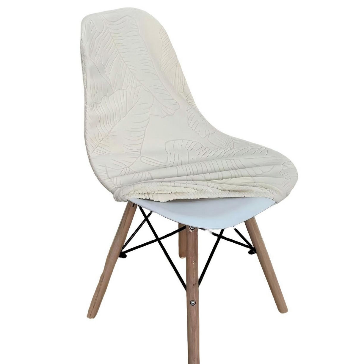 91家纺网 家纺一手货源 找家纺 逐日沙发套 2026新款外贸新款小弧形-贝壳椅套 叶沙米白