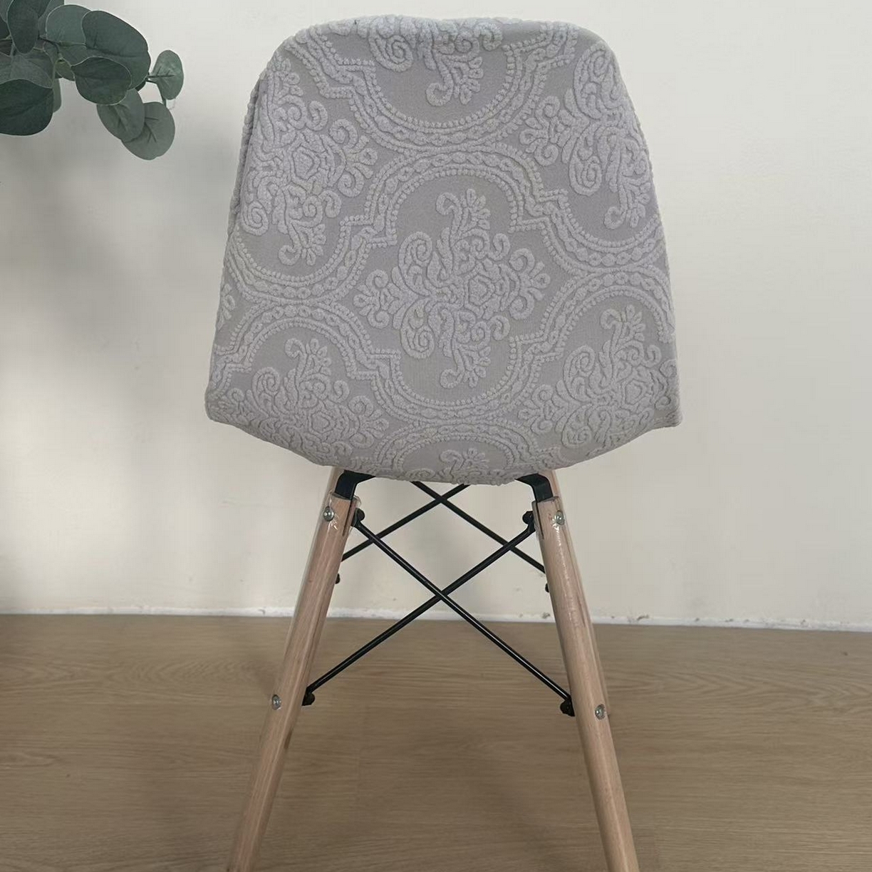 91家纺网 家纺一手货源 找家纺 逐日沙发套 2026新款外贸新款小弧形-贝壳椅套 欧艺浅灰