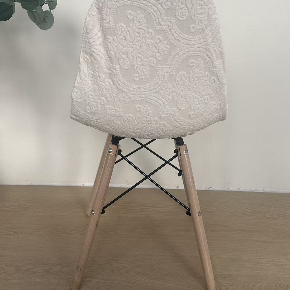 91家纺网 家纺一手货源 找家纺 逐日沙发套 2026新款外贸新款小弧形-贝壳椅套 欧艺米白