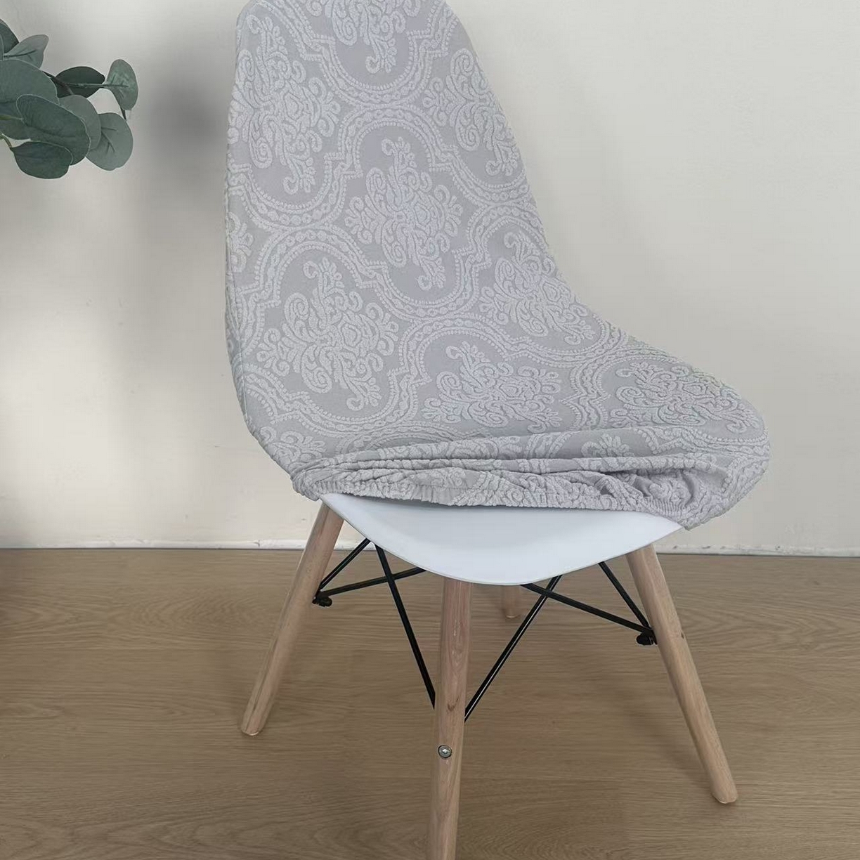 91家纺网 家纺一手货源 找家纺 逐日沙发套 2026新款外贸新款小弧形-贝壳椅套 欧艺浅灰