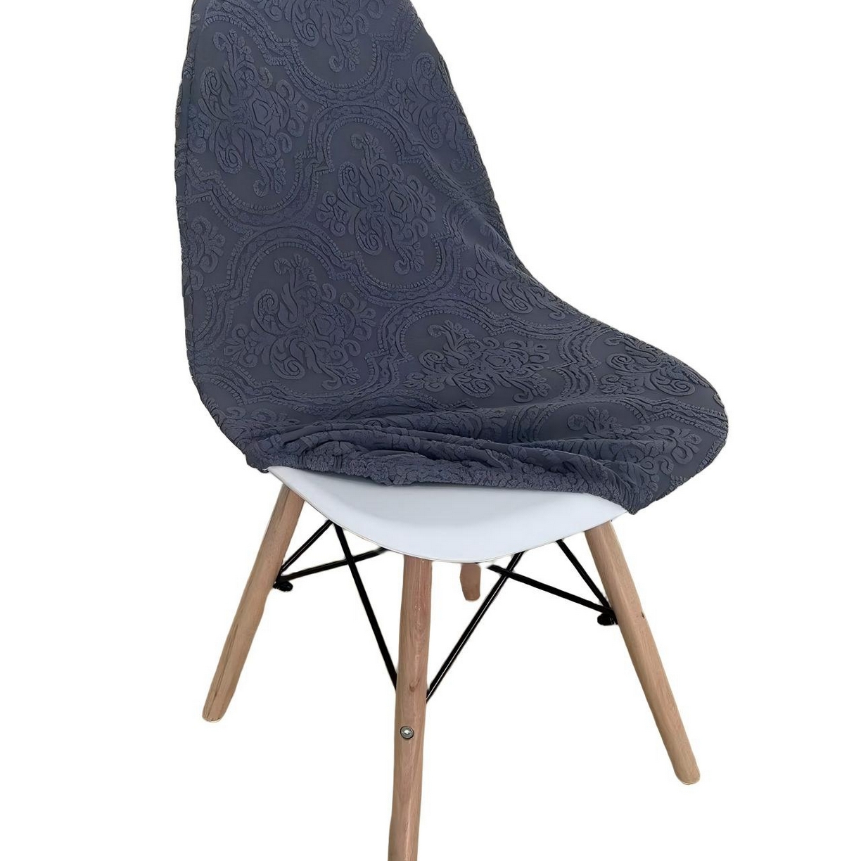 91家纺网 家纺一手货源 找家纺 逐日沙发套 2026新款外贸新款小弧形-贝壳椅套 欧艺深灰