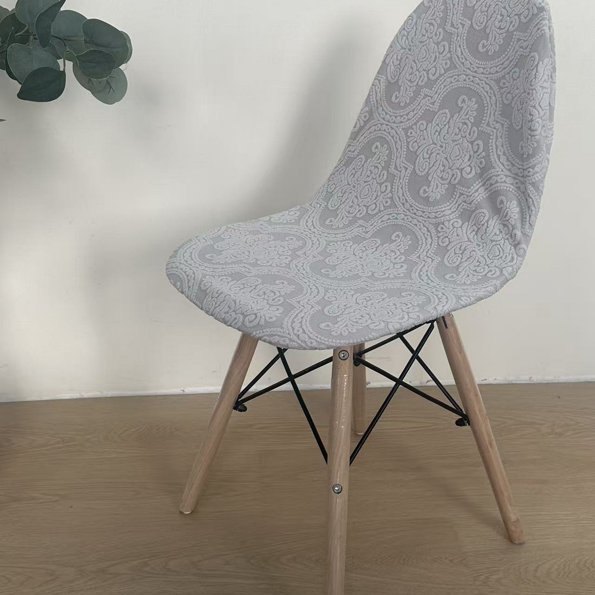 91家纺网 家纺一手货源 找家纺 逐日沙发套 2026新款外贸新款小弧形-贝壳椅套 欧艺浅灰