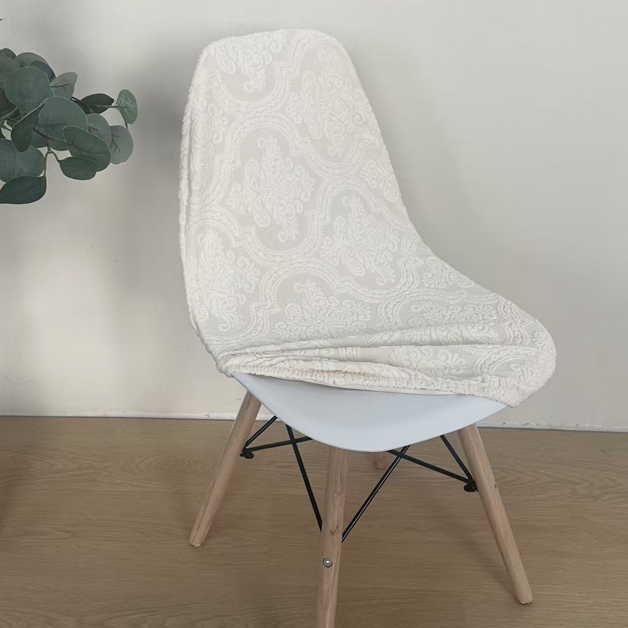 91家纺网 家纺一手货源 找家纺 逐日沙发套 2026新款外贸新款小弧形-贝壳椅套 欧艺米白