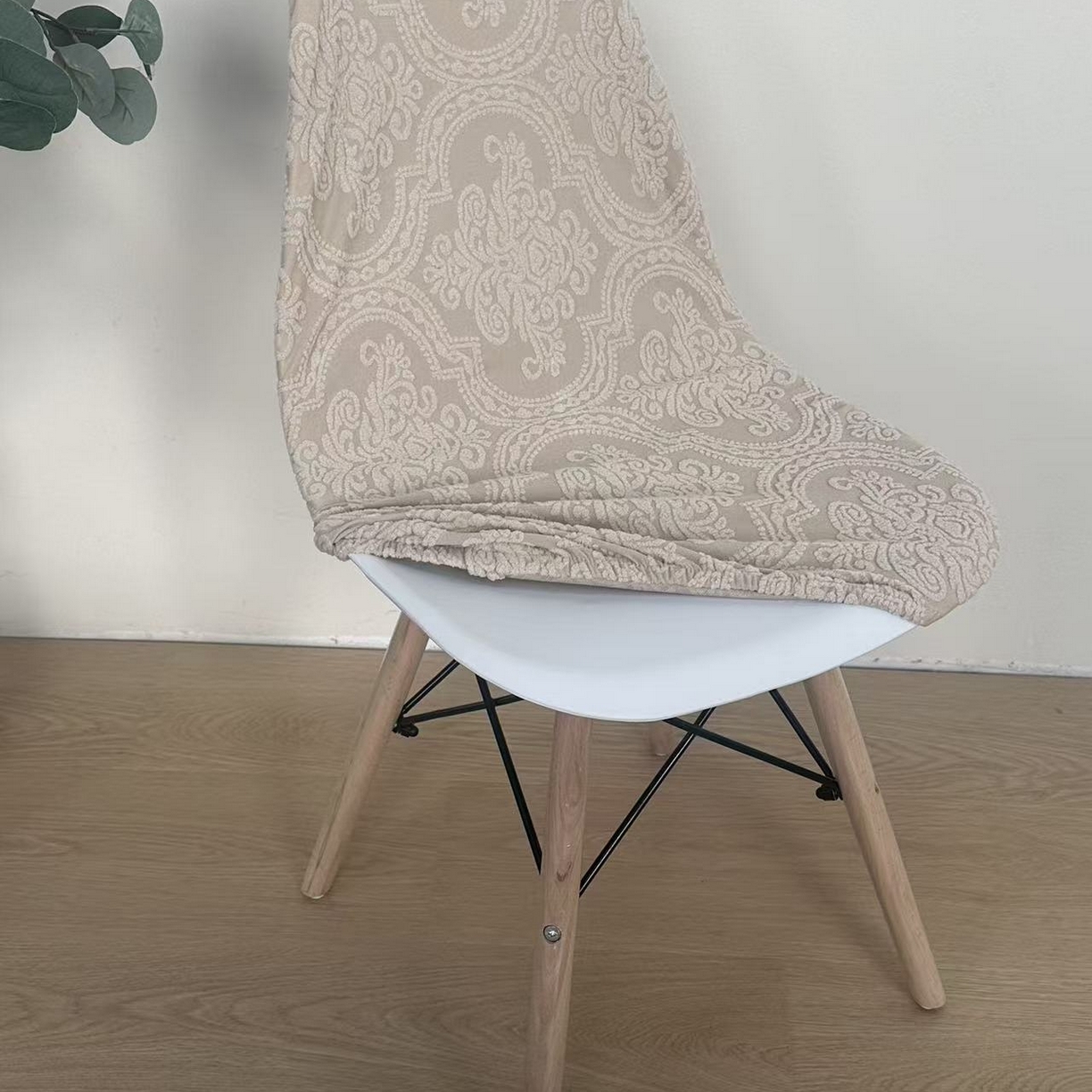 91家纺网 家纺一手货源 找家纺 逐日沙发套 2026新款外贸新款小弧形-贝壳椅套 欧艺卡其