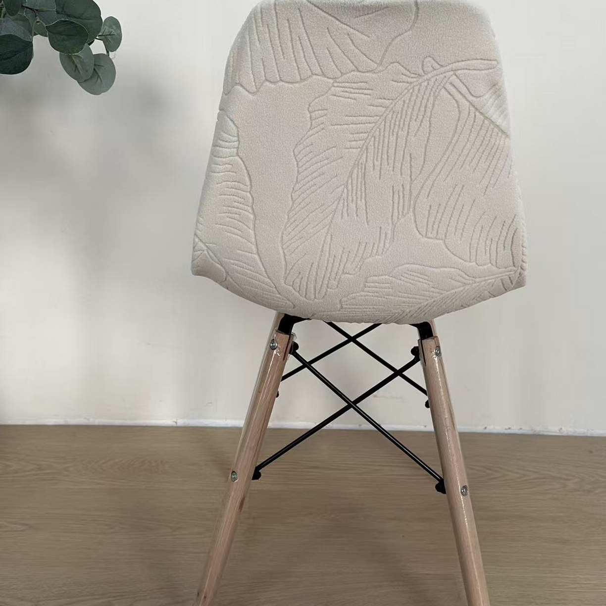 91家纺网 家纺一手货源 找家纺 逐日沙发套 2026新款外贸新款小弧形-贝壳椅套 叶沙米白