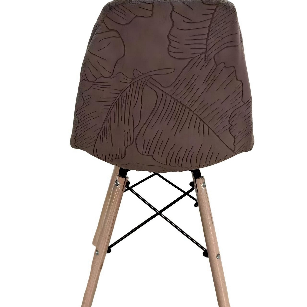 91家纺网 家纺一手货源 找家纺 逐日沙发套 2026新款外贸新款小弧形-贝壳椅套 叶沙咖色