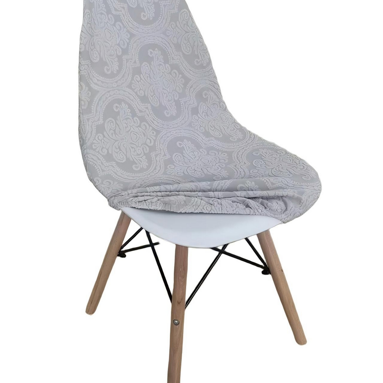 91家纺网 家纺一手货源 找家纺 逐日沙发套 2026新款外贸新款小弧形-贝壳椅套 欧艺浅灰