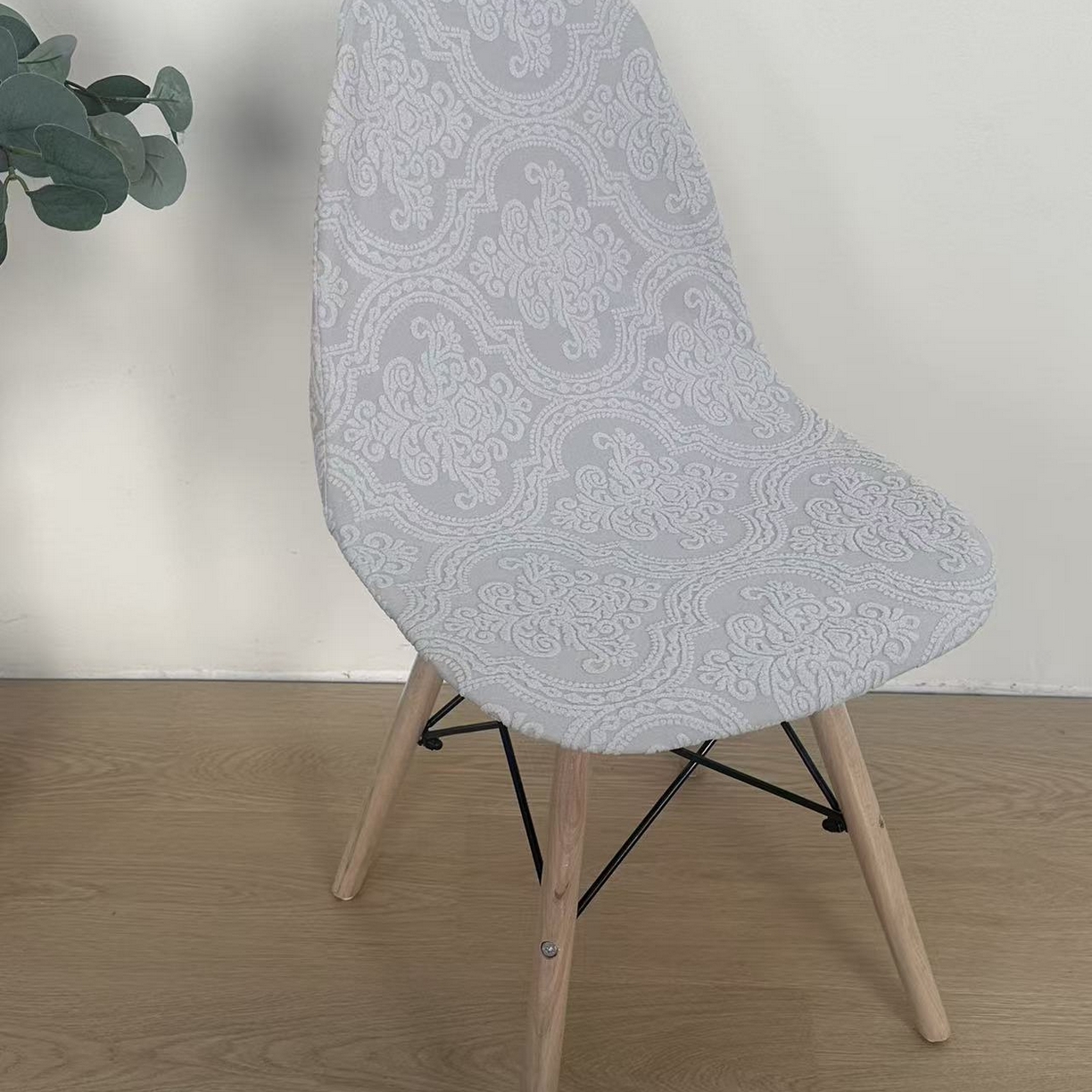 91家纺网 家纺一手货源 找家纺 逐日沙发套 2026新款外贸新款小弧形-贝壳椅套 欧艺浅灰