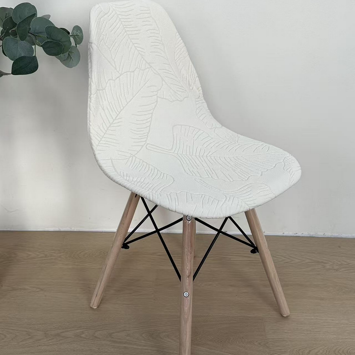 91家纺网 家纺一手货源 找家纺 逐日沙发套 2026新款外贸新款小弧形-贝壳椅套 叶沙米白