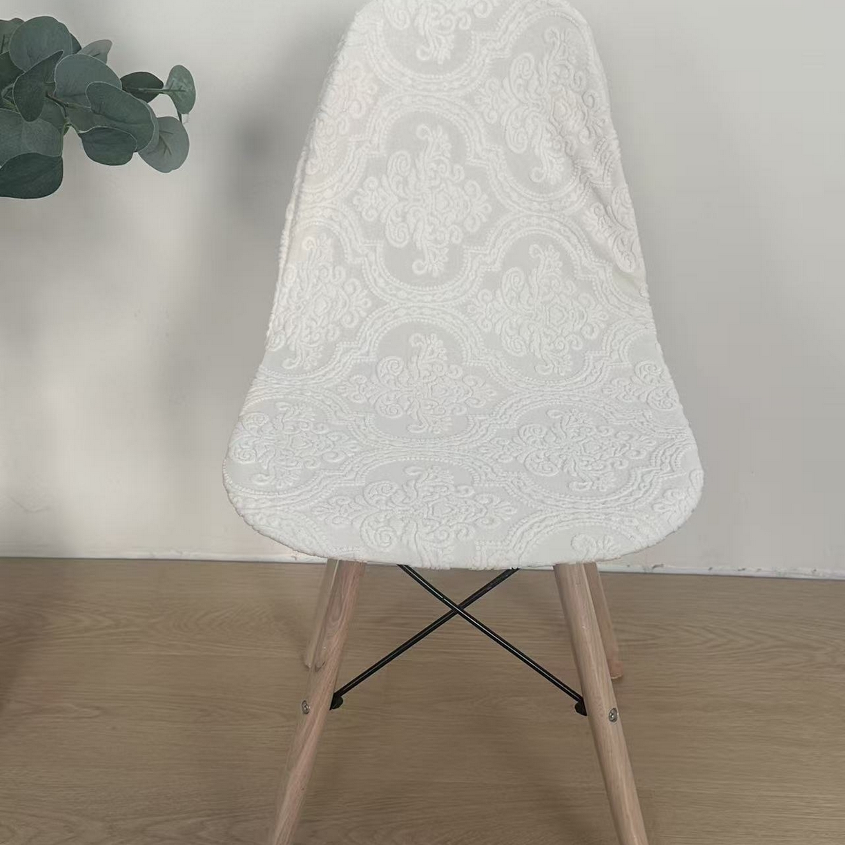 91家纺网 家纺一手货源 找家纺 逐日沙发套 2026新款外贸新款小弧形-贝壳椅套 欧艺米白