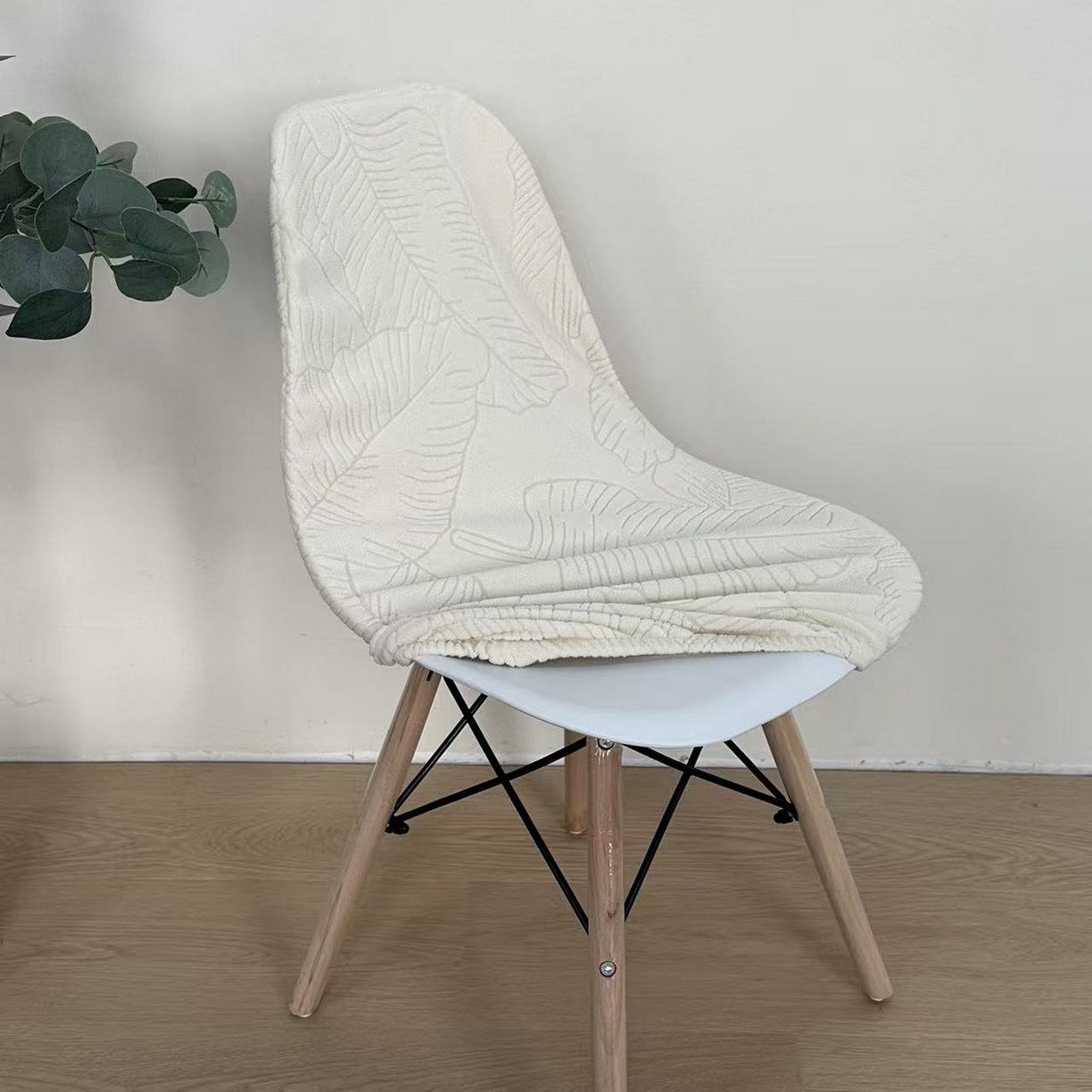 91家纺网 家纺一手货源 找家纺 逐日沙发套 2026新款外贸新款小弧形-贝壳椅套 叶沙米白