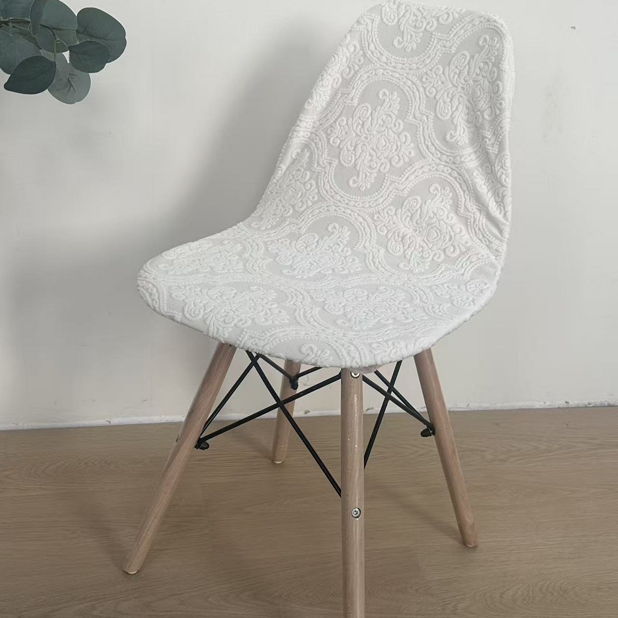 91家纺网 家纺一手货源 找家纺 逐日沙发套 2026新款外贸新款小弧形-贝壳椅套 欧艺米白