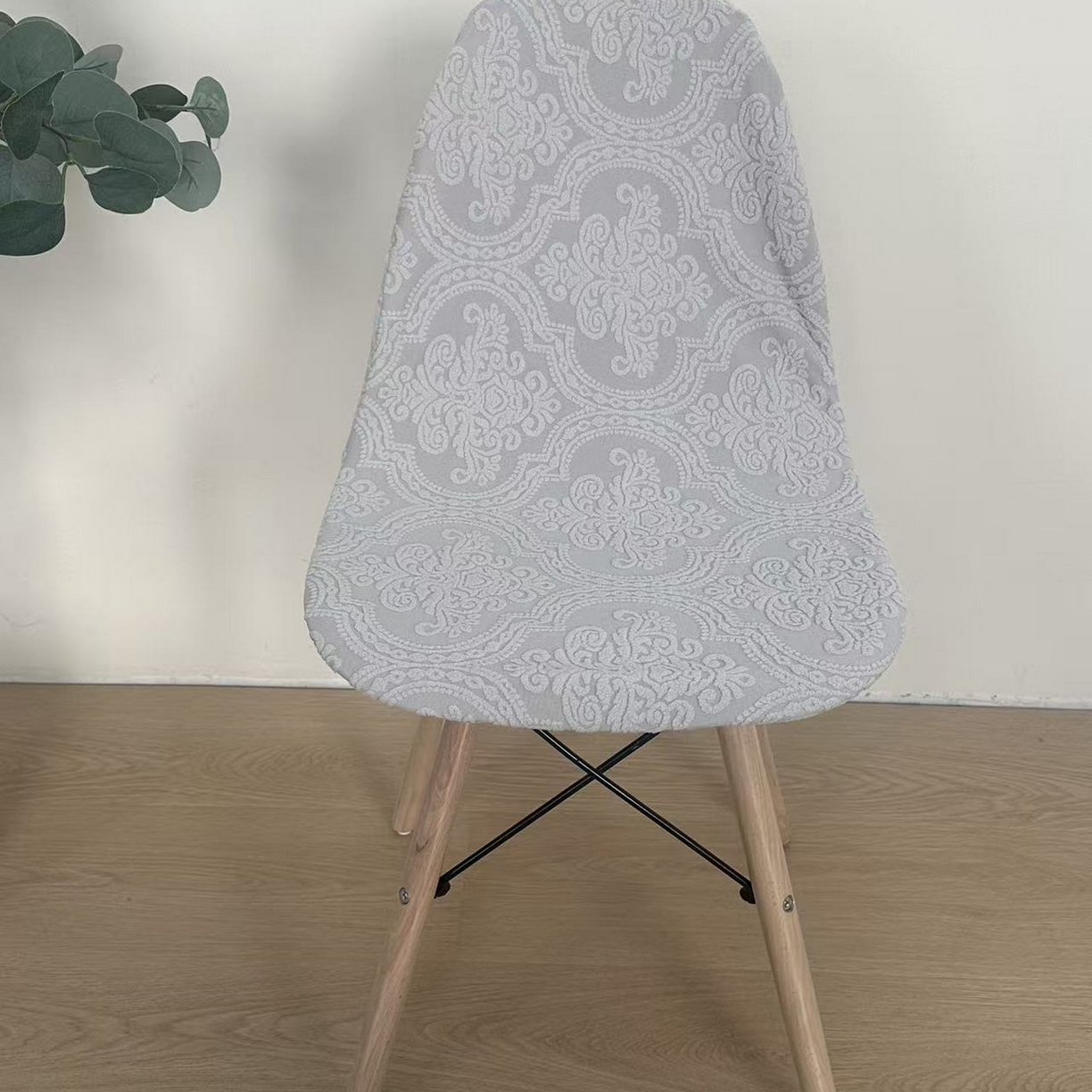 91家纺网 家纺一手货源 找家纺 逐日沙发套 2026新款外贸新款小弧形-贝壳椅套 欧艺浅灰