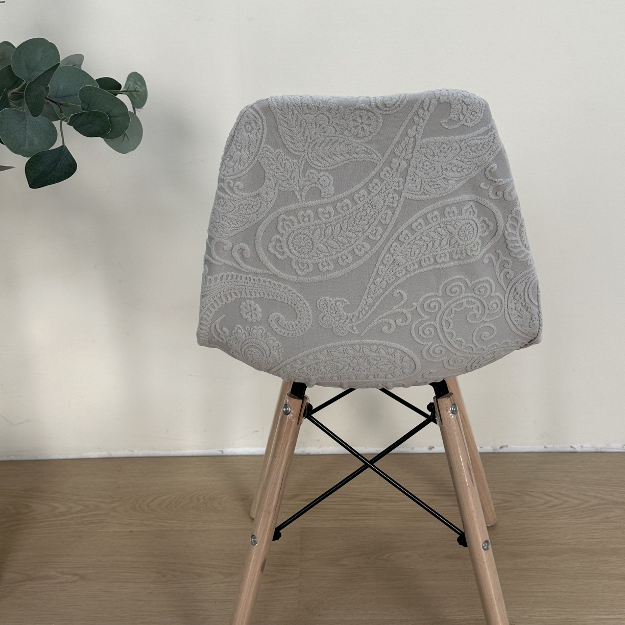 91家纺网 家纺一手货源 找家纺 逐日沙发套 2026新款外贸新款小弧形-贝壳椅套 古罗浅灰