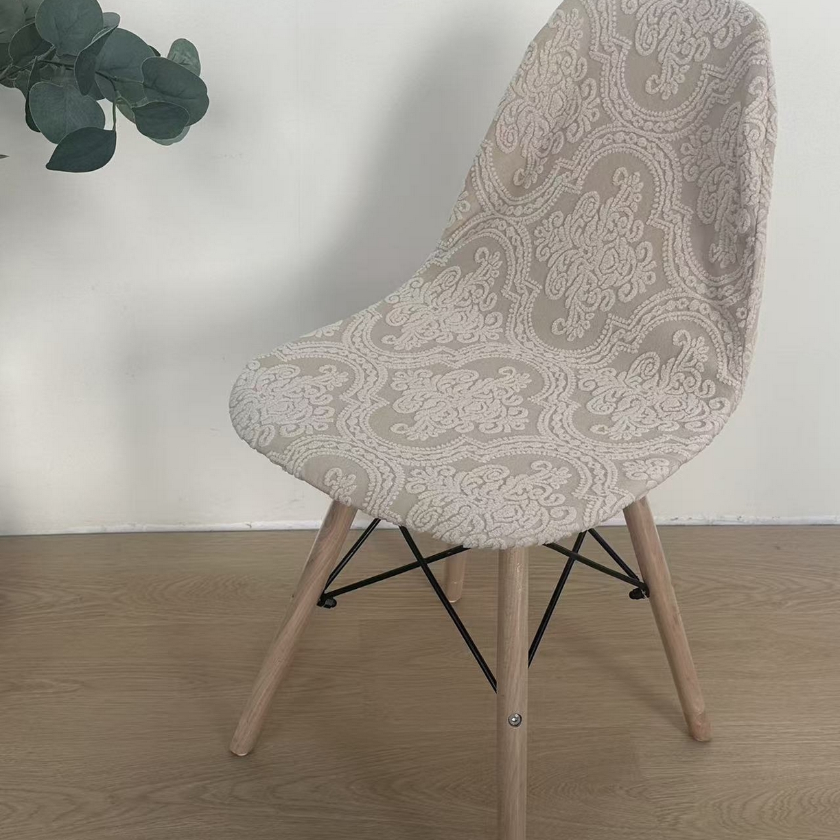 91家纺网 家纺一手货源 找家纺 逐日沙发套 2026新款外贸新款小弧形-贝壳椅套 欧艺卡其