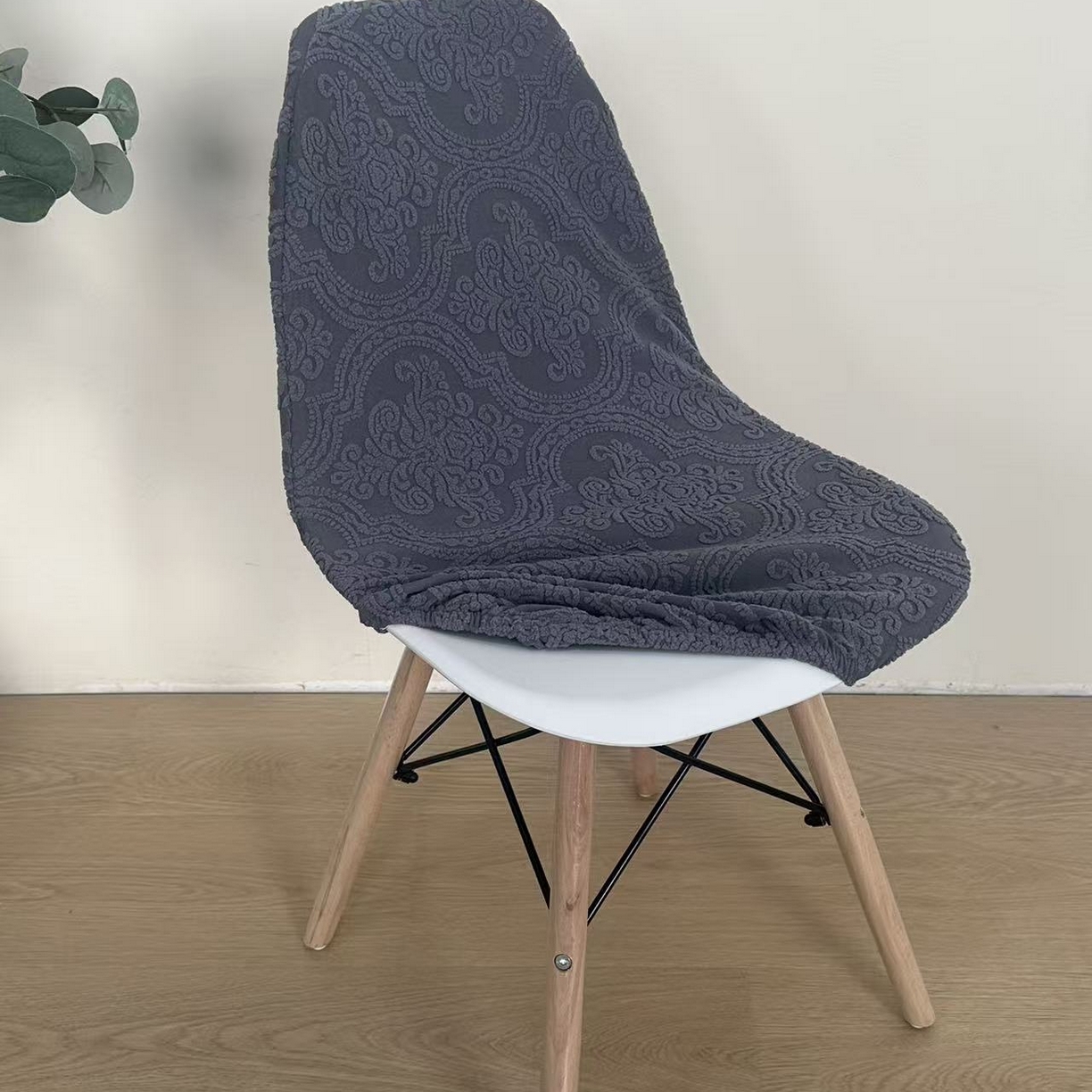 91家纺网 家纺一手货源 找家纺 逐日沙发套 2026新款外贸新款小弧形-贝壳椅套 欧艺深灰