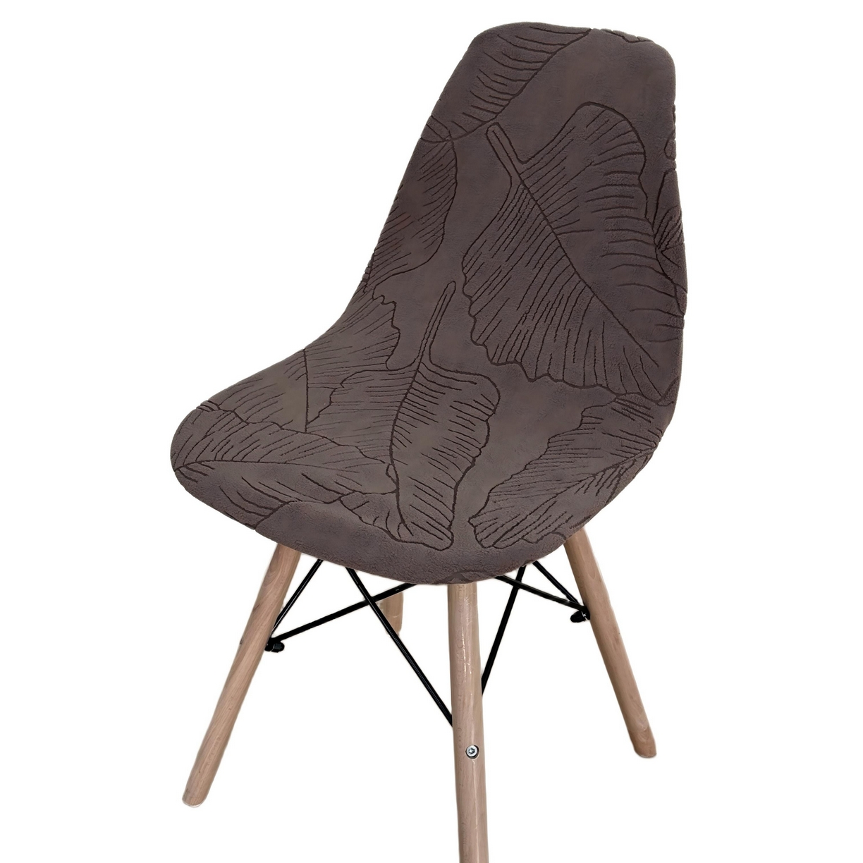 逐日沙发套 2026新款外贸新款小弧形-贝壳椅套 叶沙咖色