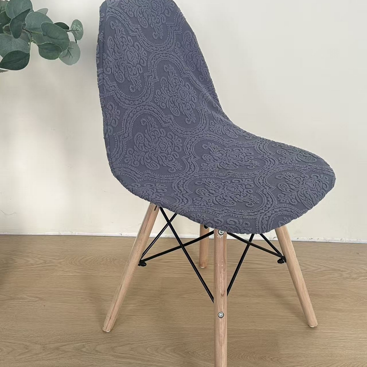 91家纺网 家纺一手货源 找家纺 逐日沙发套 2026新款外贸新款小弧形-贝壳椅套 欧艺深灰