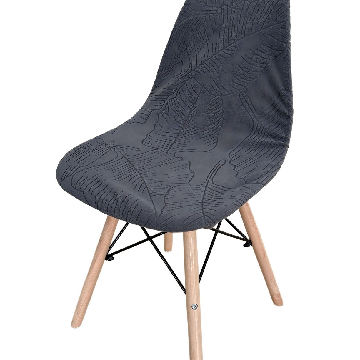 逐日沙发套 2026新款外贸新款小弧形-贝壳椅套 叶沙深灰