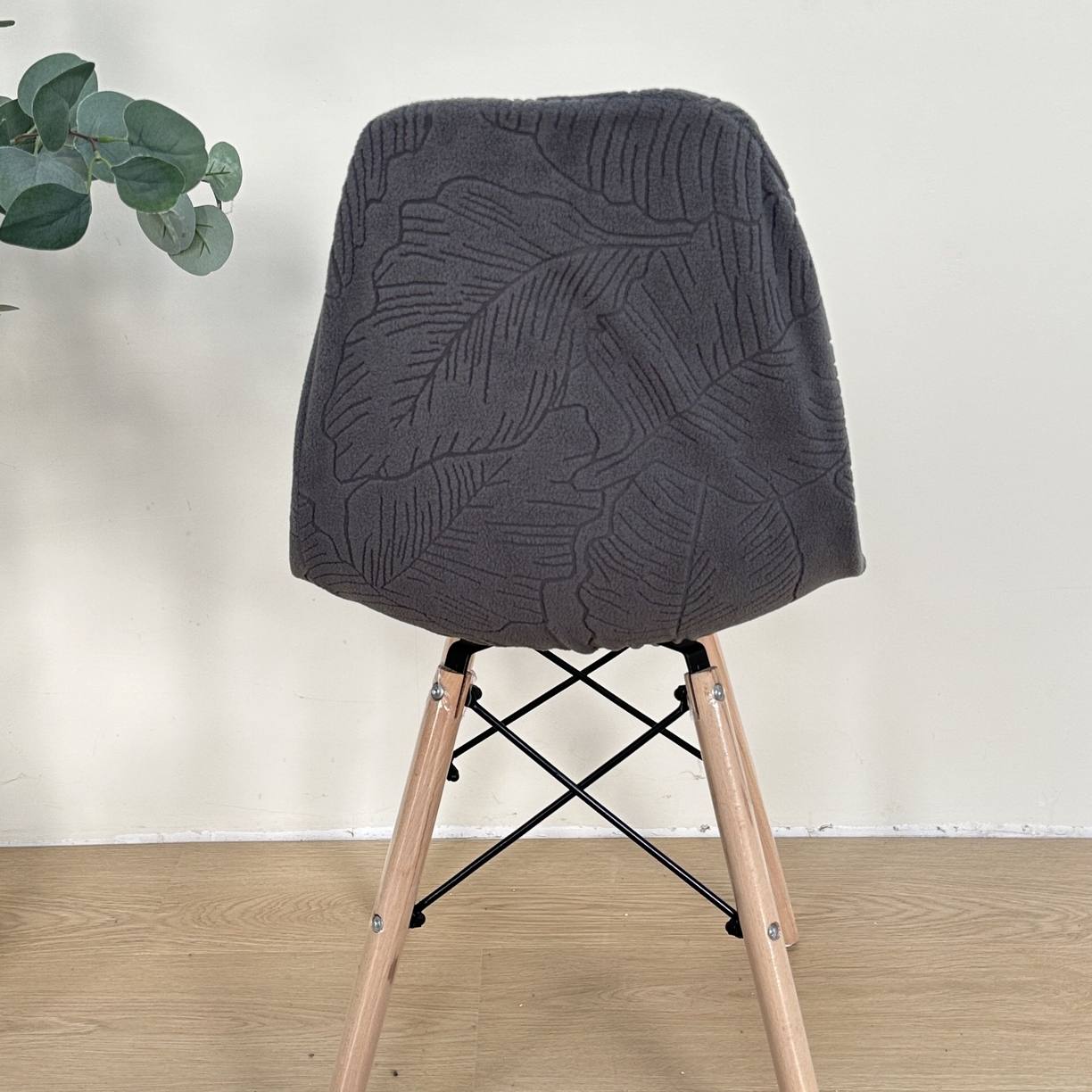 91家纺网 家纺一手货源 找家纺 逐日沙发套 2026新款外贸新款小弧形-贝壳椅套 叶沙深灰