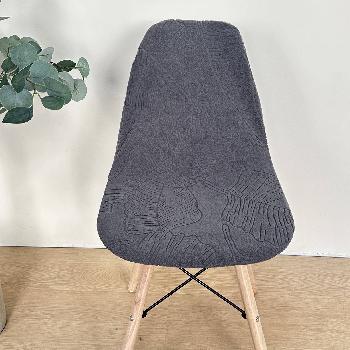 91家纺网 家纺一手货源 找家纺 逐日沙发套 2026新款外贸新款小弧形-贝壳椅套 叶沙深灰