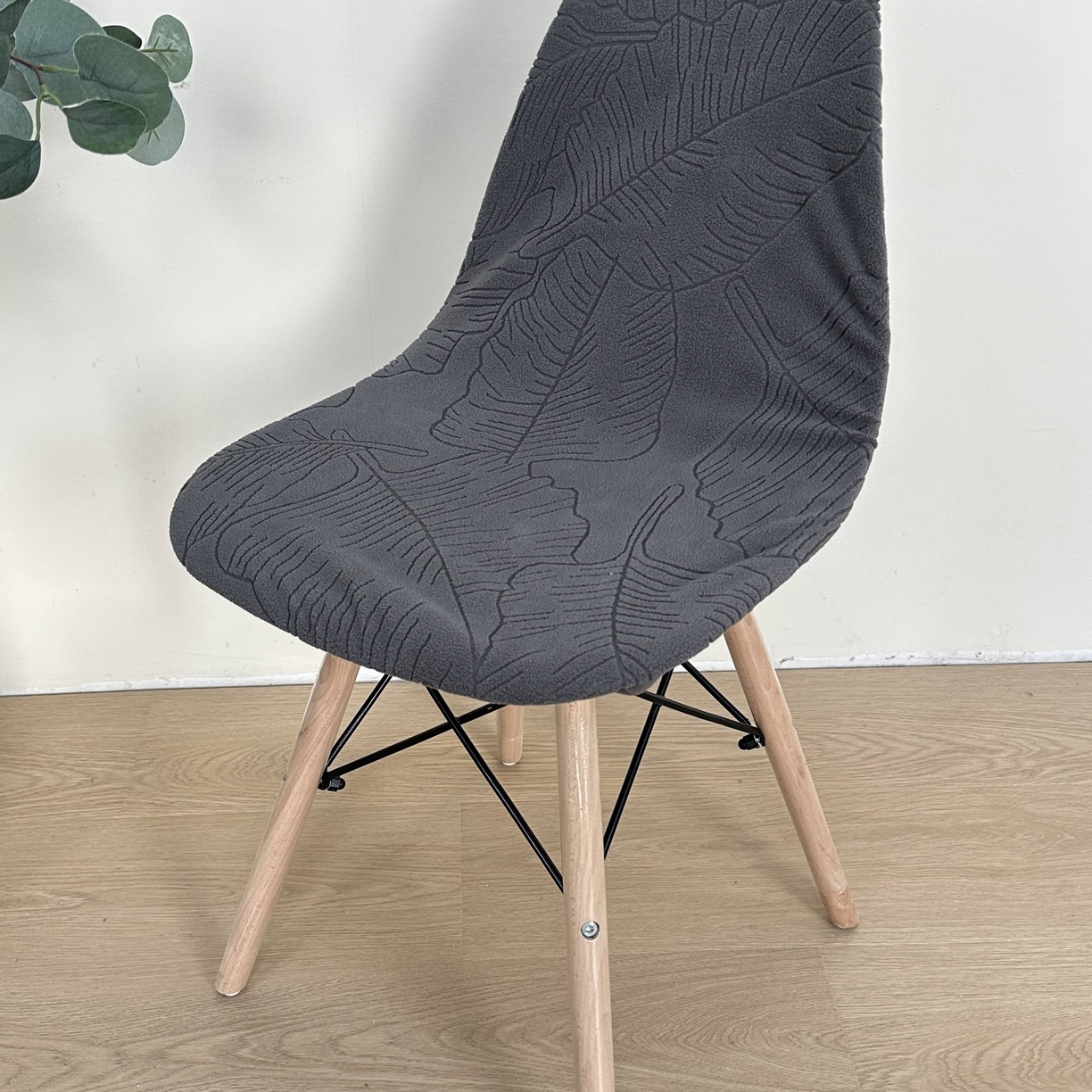 91家纺网 家纺一手货源 找家纺 逐日沙发套 2026新款外贸新款小弧形-贝壳椅套 叶沙深灰