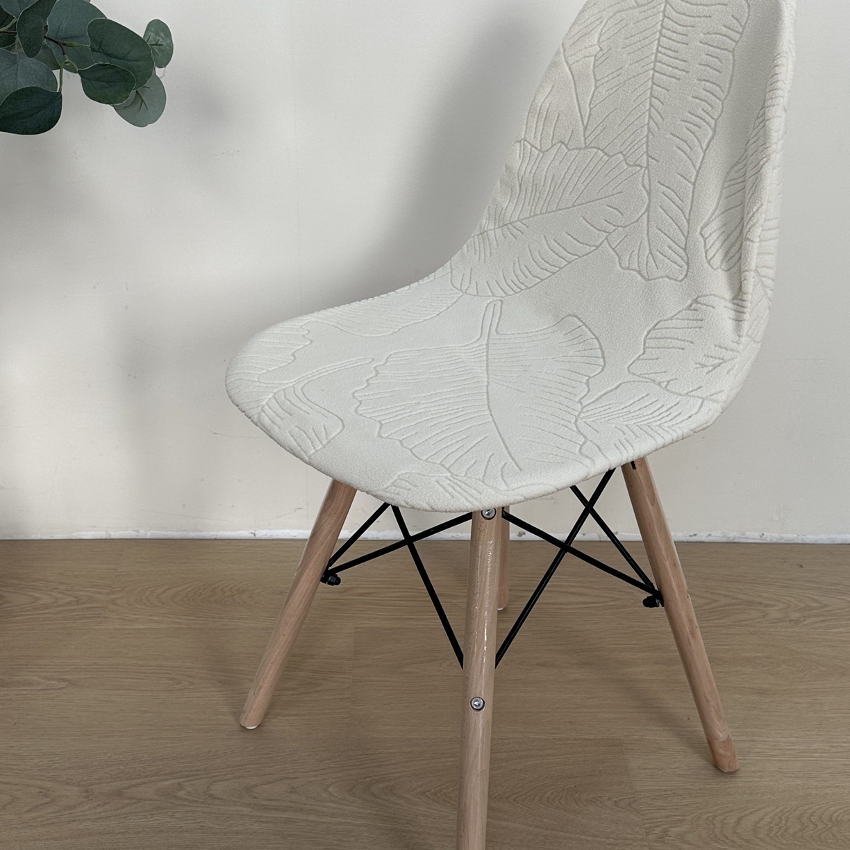 91家纺网 家纺一手货源 找家纺 逐日沙发套 2026新款外贸新款小弧形-贝壳椅套 叶沙米白