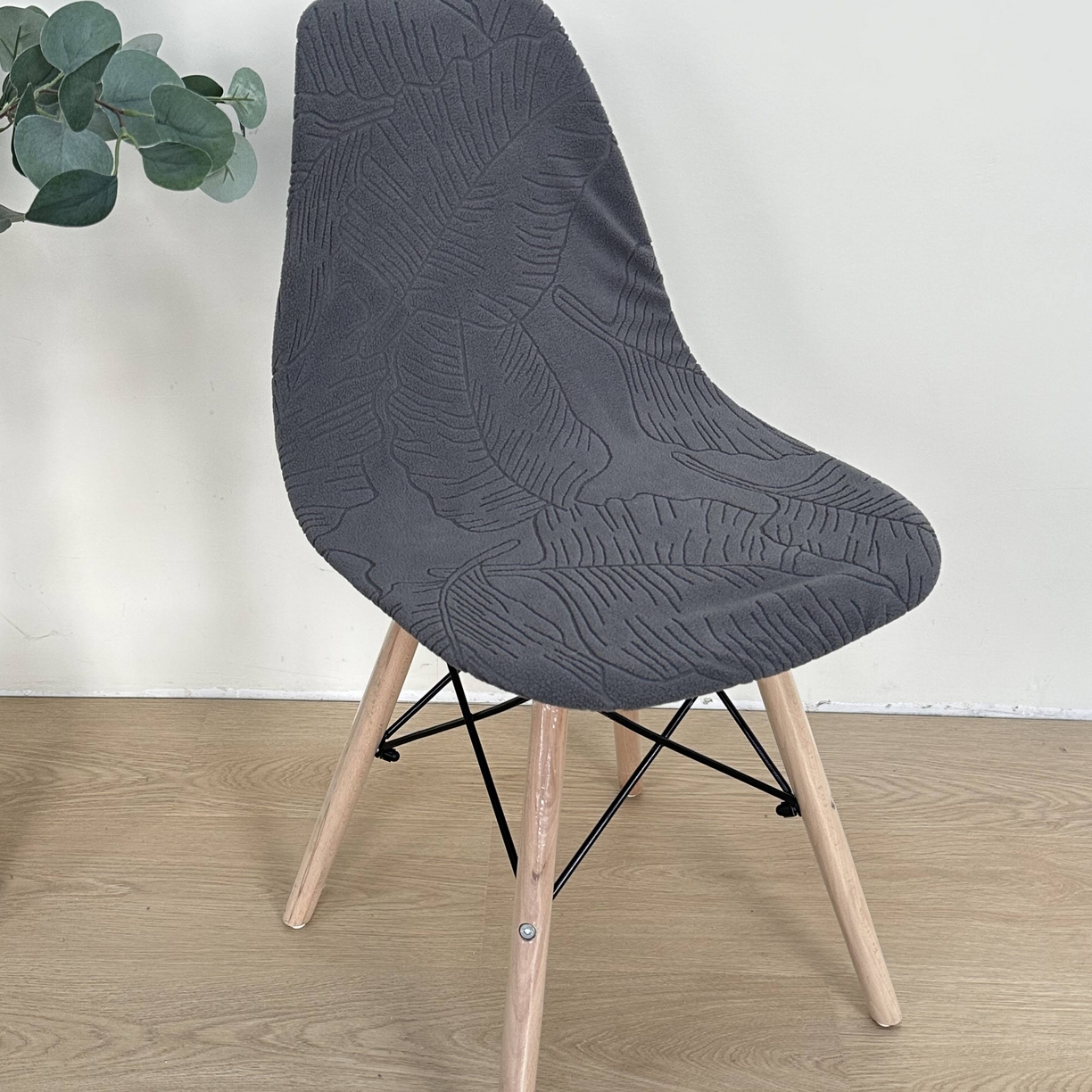 91家纺网 家纺一手货源 找家纺 逐日沙发套 2026新款外贸新款小弧形-贝壳椅套 叶沙深灰