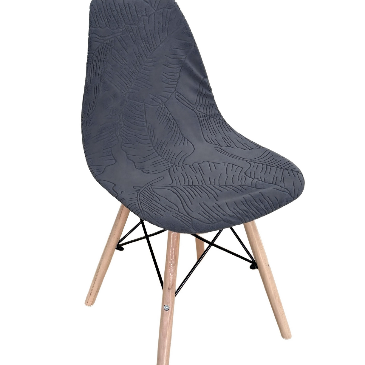 91家纺网 家纺一手货源 找家纺 逐日沙发套 2026新款外贸新款小弧形-贝壳椅套 叶沙深灰