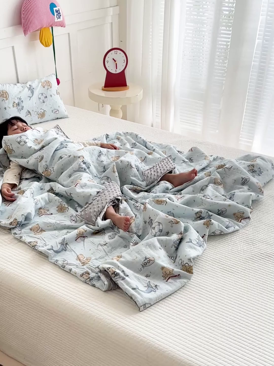 91家纺网 家纺一手货源 找家纺 十九色 2026春夏新款全棉华夫格纱布凉感防踢被拥抱被夏被夏凉被空调被 航海家