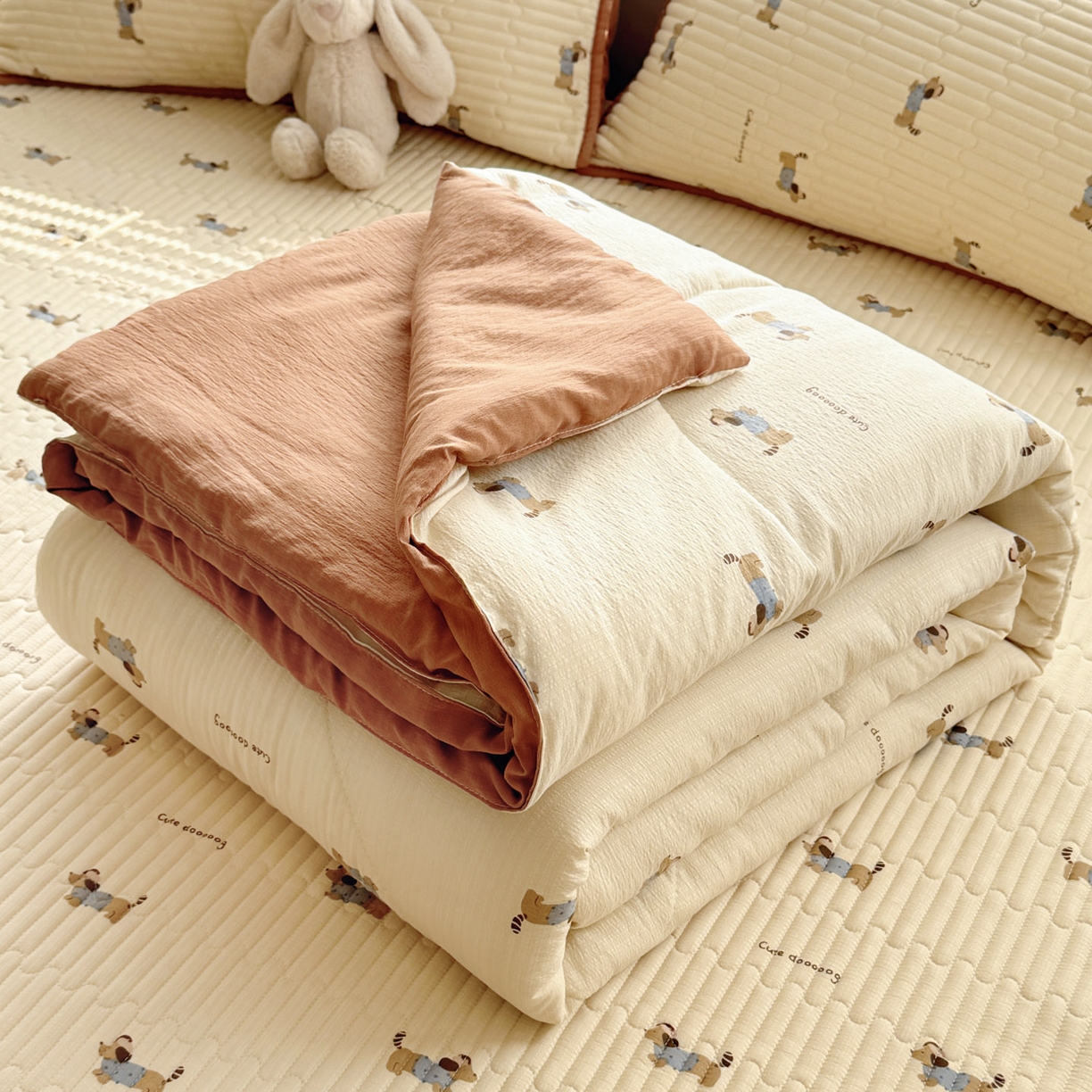 91家纺网 家纺一手货源 找家纺 （总）玉海棠家纺 2026新款A类云感双层纱7A抗菌夏被夏凉被空调被四件套