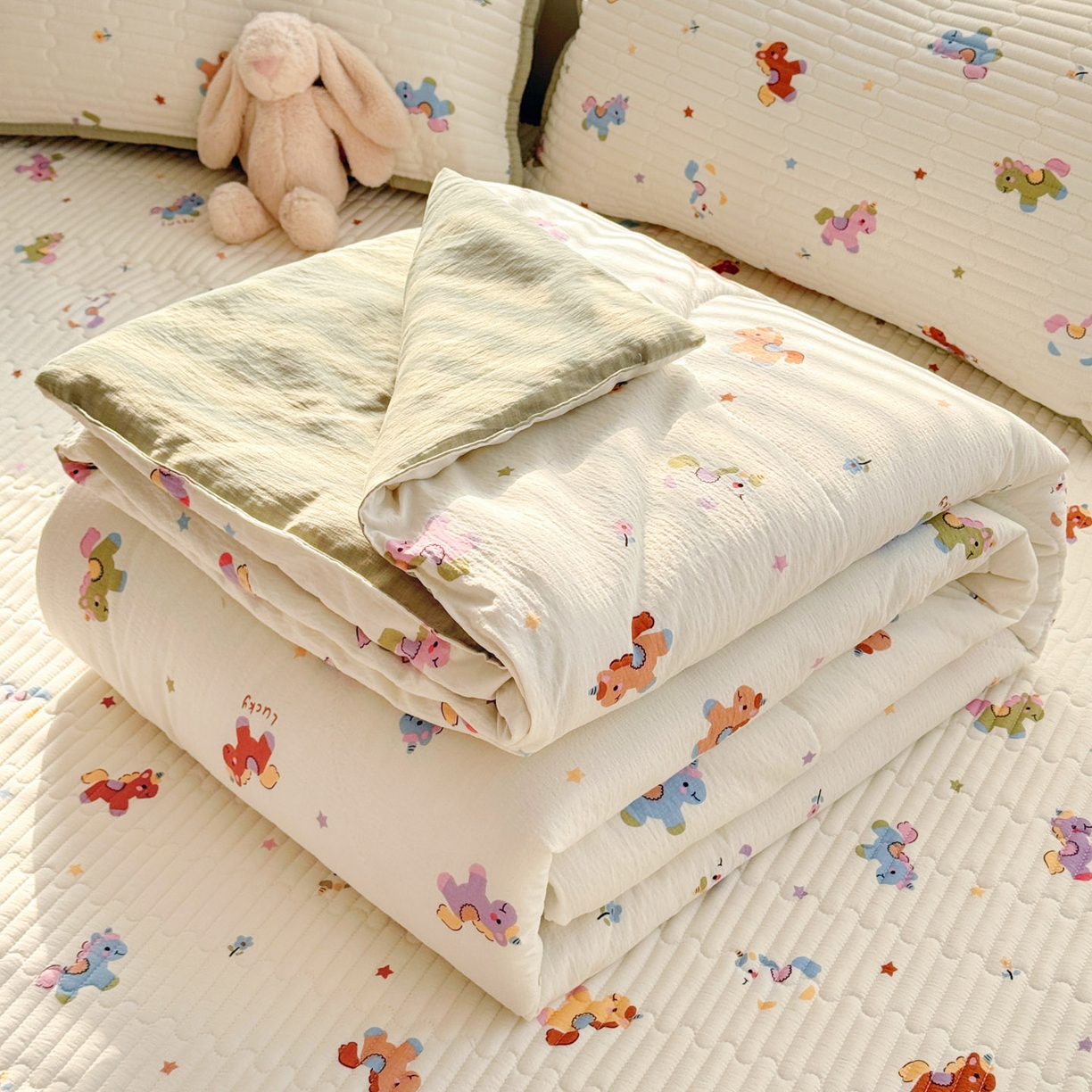 91家纺网 家纺一手货源 找家纺 （总）玉海棠家纺 2026新款A类云感双层纱7A抗菌夏被夏凉被空调被四件套